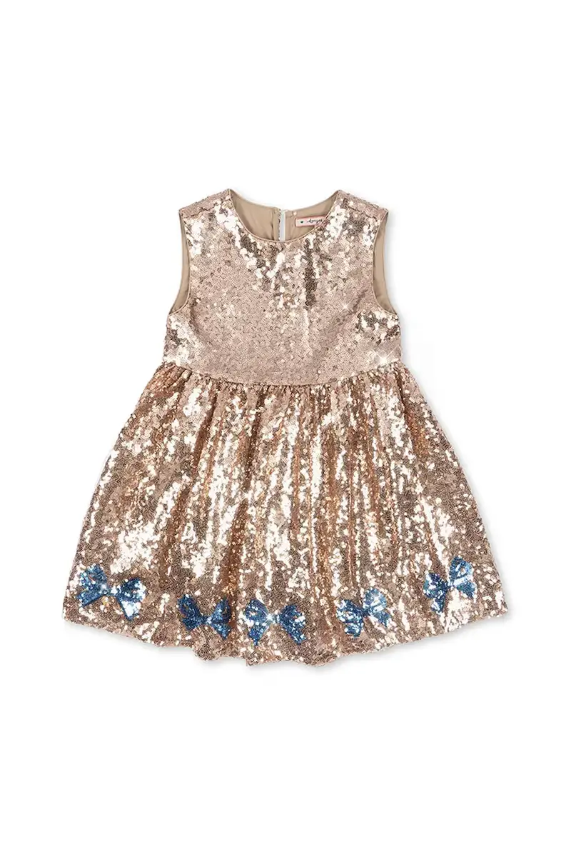 vestito bambina STARLA SEQUIN DRESS colore oro KS103990