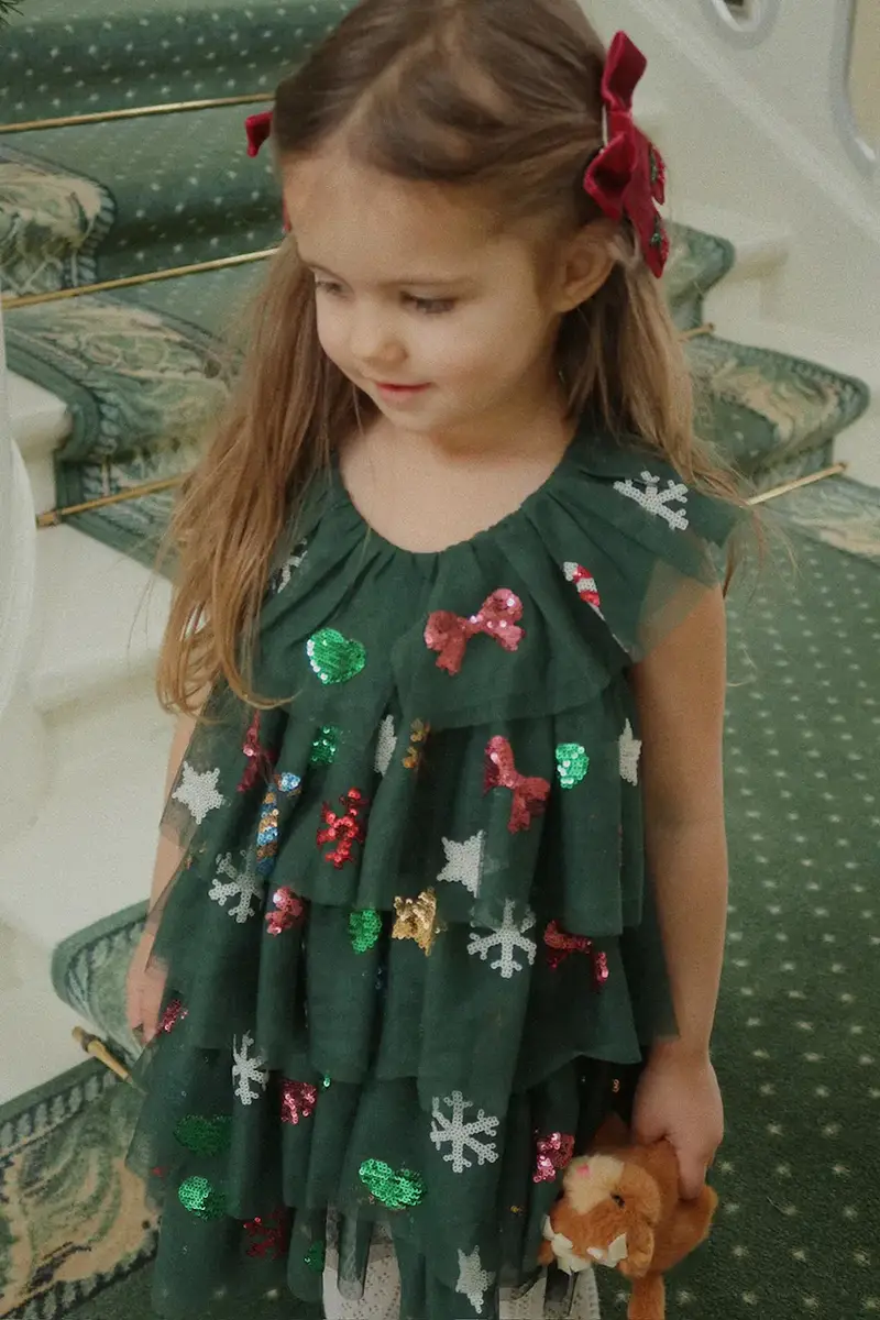 vestito bambina YVONNE CHRISTMAS DRESS Verde