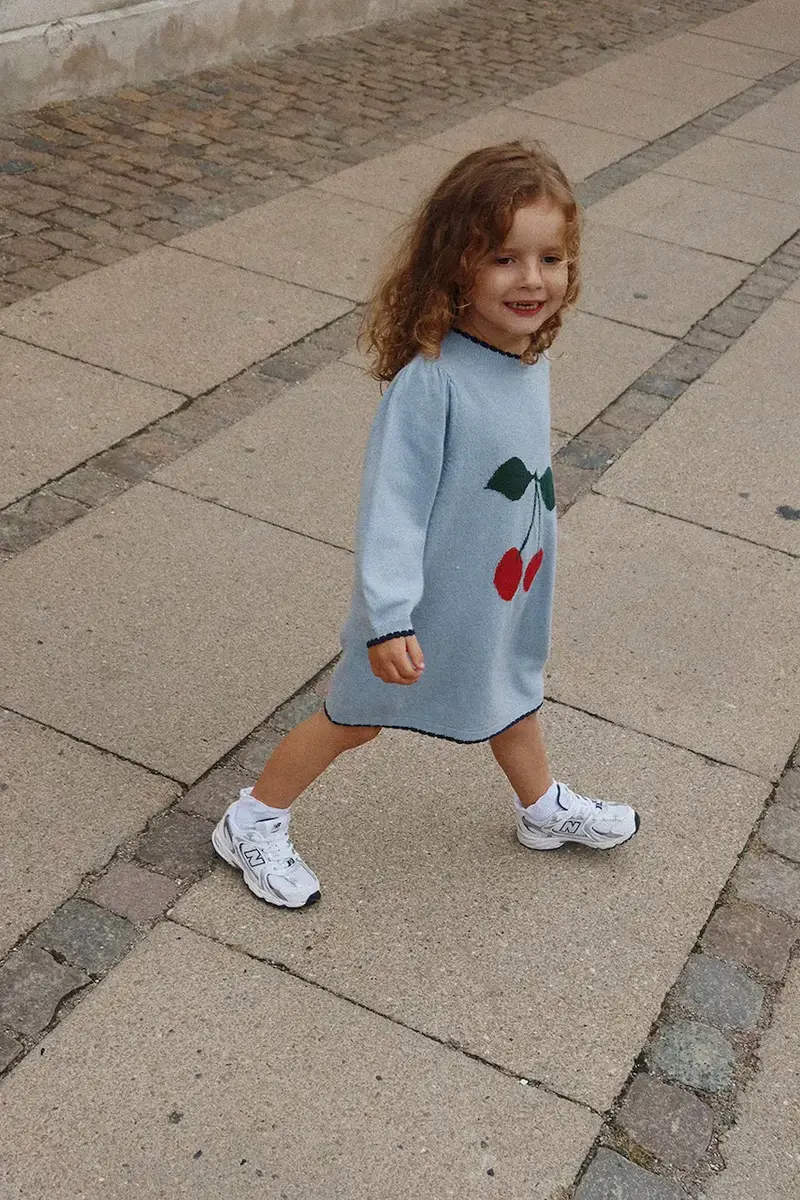 vestito con lana per bambini ALEXA KNIT DRESS Blu