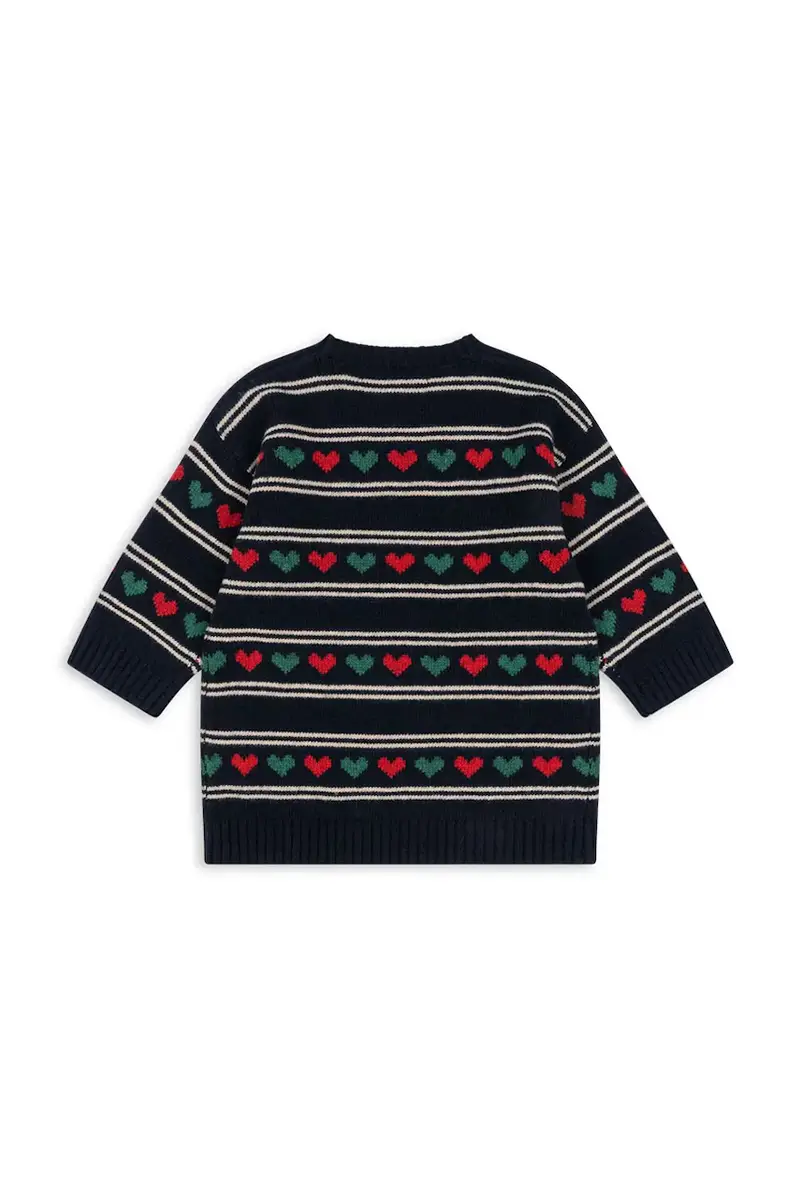 vestito con lana per bambini BELOU KNIT DRESS Blu navy miniatura 3