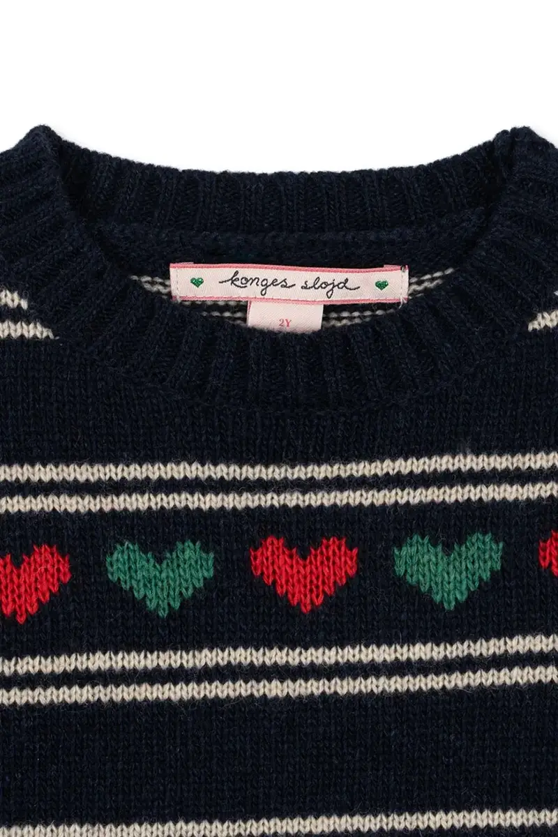 vestito con lana per bambini BELOU KNIT DRESS Blu navy miniatura 4