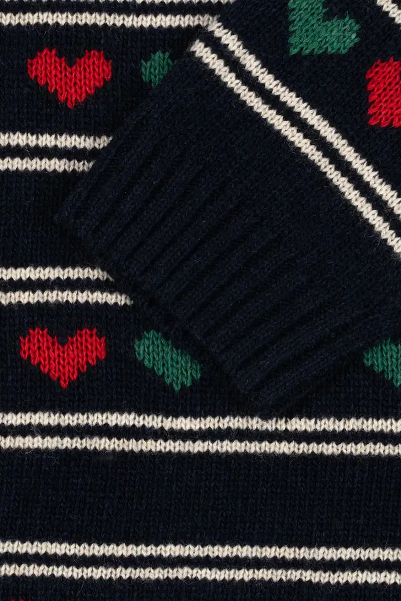 vestito con lana per bambini BELOU KNIT DRESS Blu navy miniatura 5