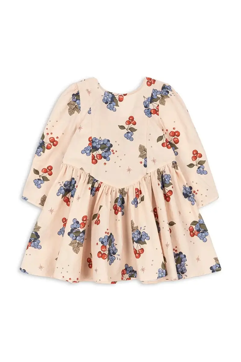 vestito di cotone bambina AVI LS BOW DRESS GOTS Beige miniatura 2