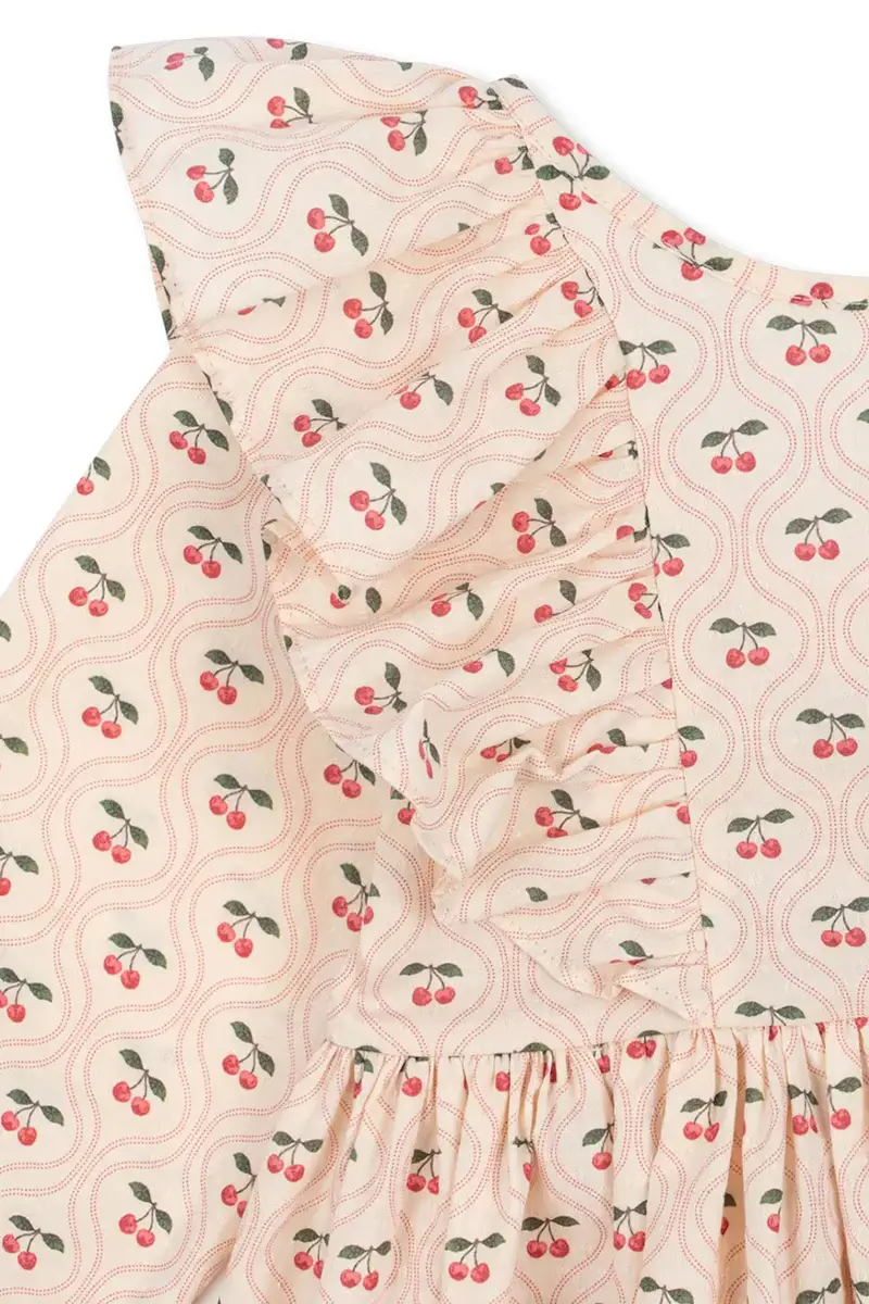 vestito di cotone bambina CIANNA LS BOW DRESS GOTS Beige miniatura 4