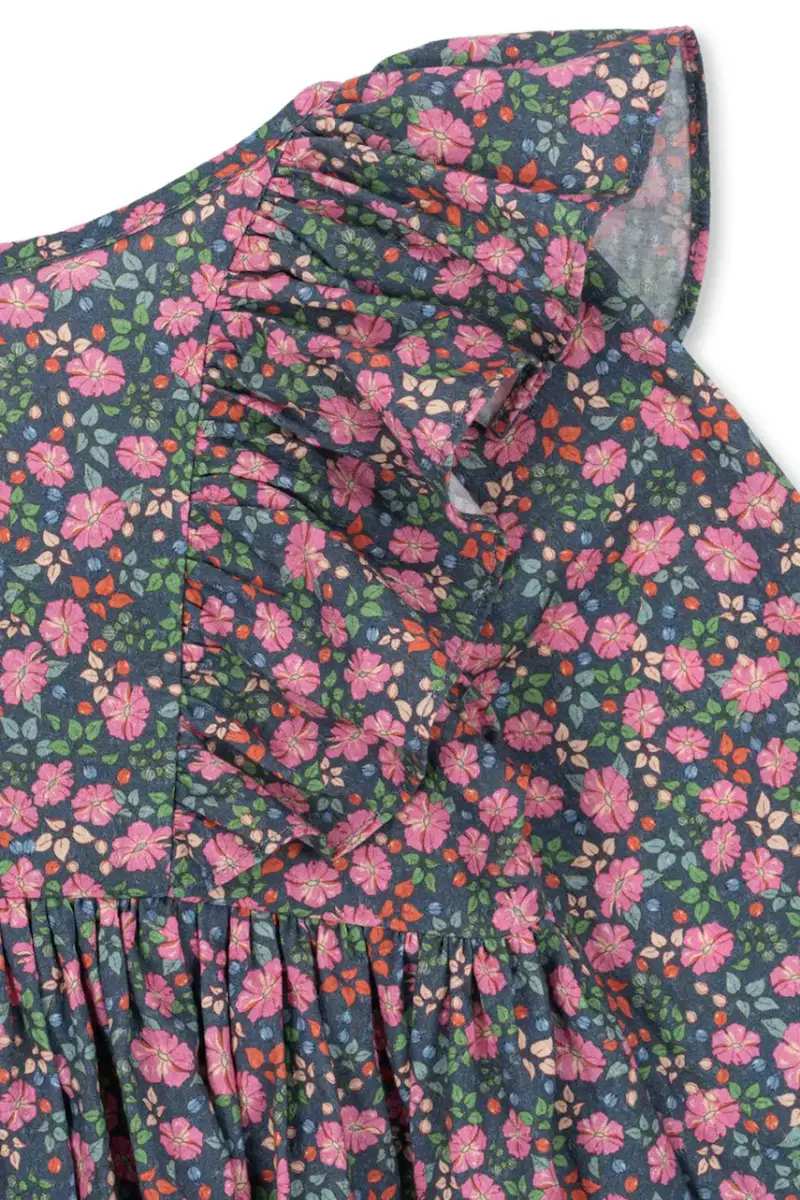 vestito di cotone bambina CIANNA LS BOW DRESS GOTS Multicolore miniatura 4