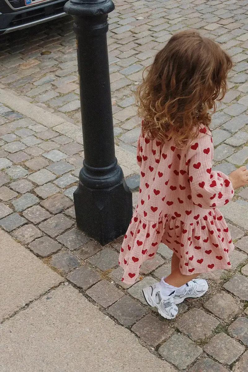 vestito di cotone bambina COCO DRESS GOTS Rosa miniatura 5