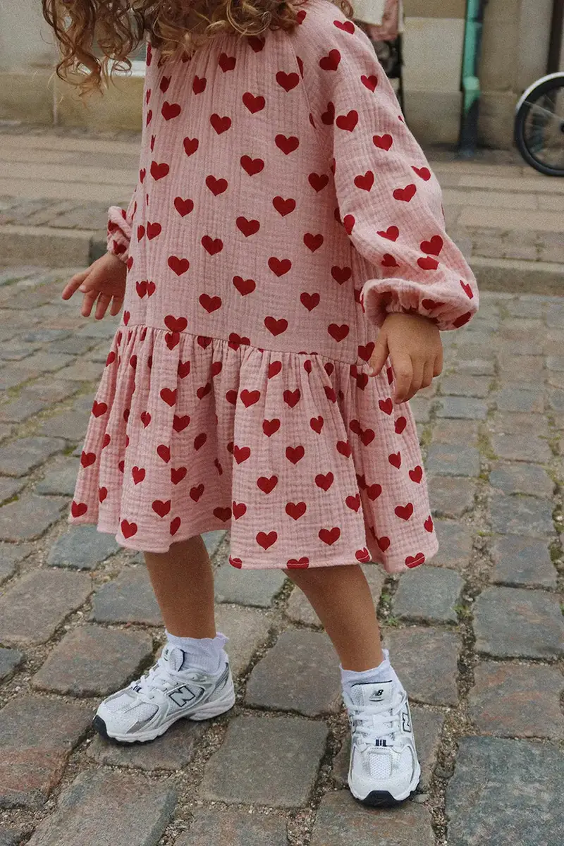 vestito di cotone bambina COCO DRESS GOTS Rosa