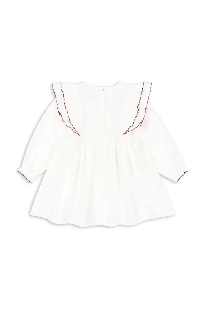 vestito di cotone bambina COEUR DRESS GOTS Bianco miniatura 3