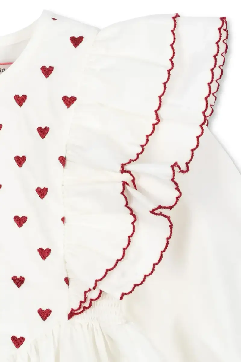 vestito di cotone bambina COEUR DRESS GOTS Bianco miniatura 5