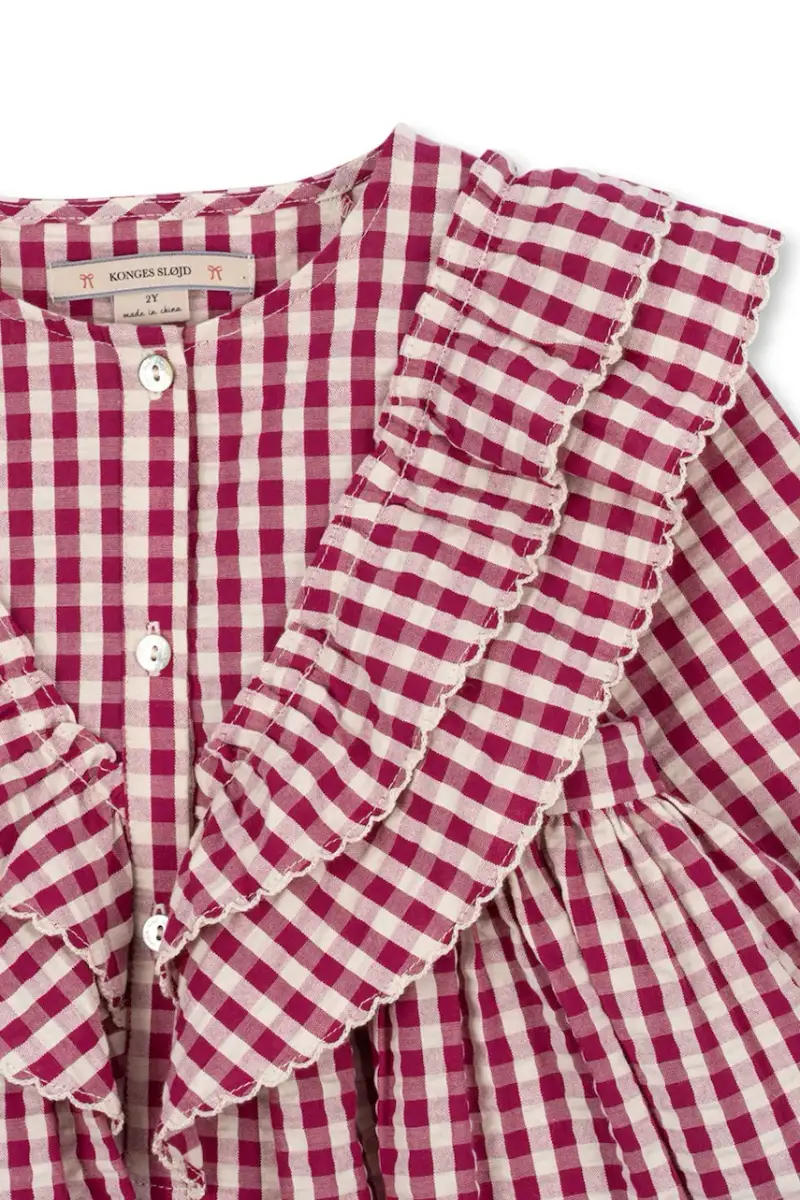 vestito di cotone bambina KIM DRESS GOTS Rosso miniatura 3