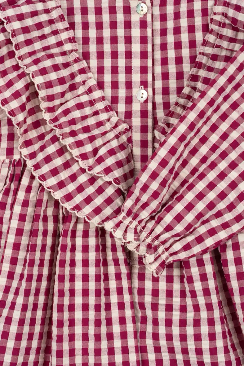 vestito di cotone bambina KIM DRESS GOTS Rosso miniatura 4