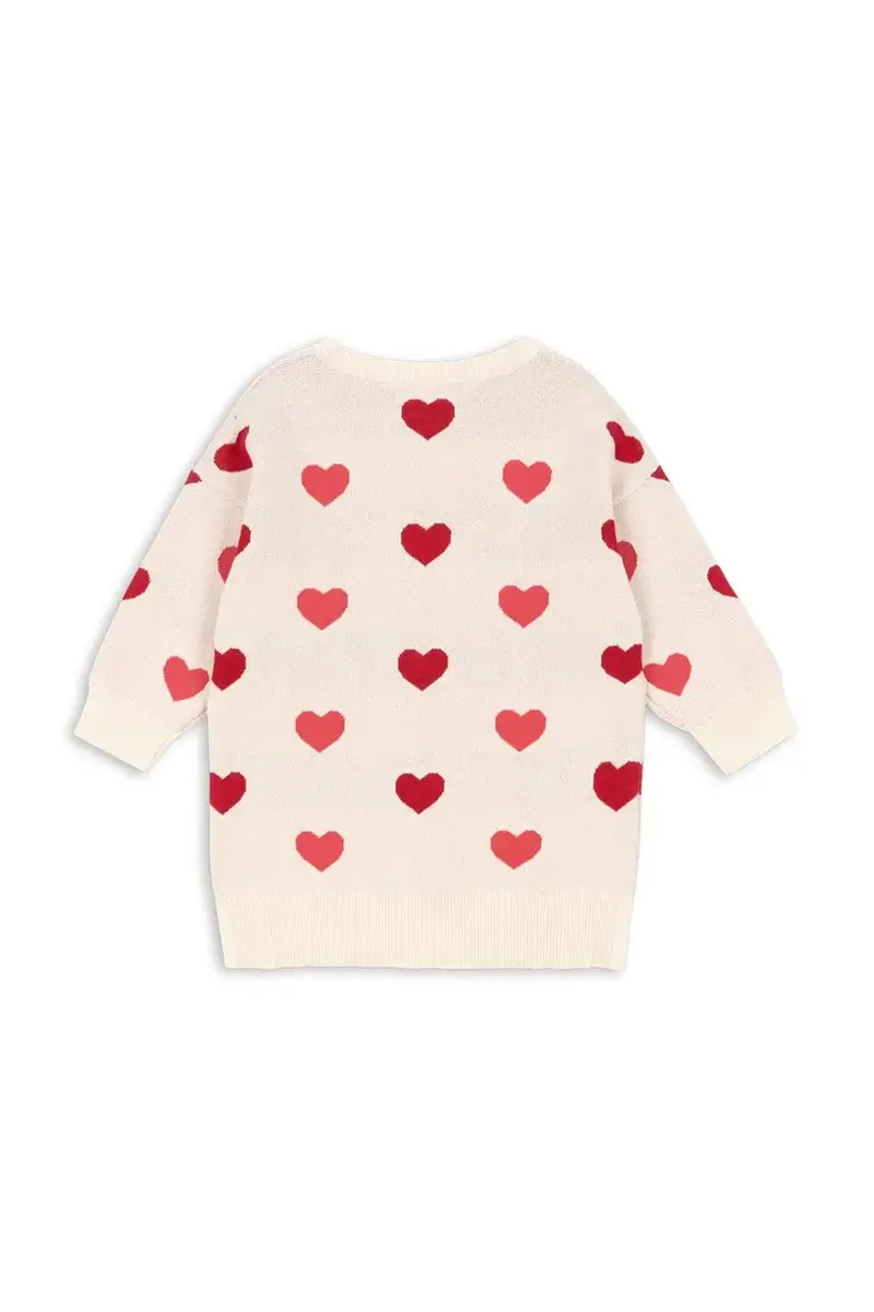 vestito di cotone bambina LAPIS KNIT DRESS GOTS colore beige KS103854 miniatura 2