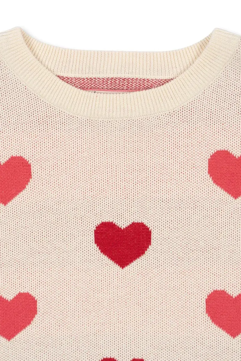 vestito di cotone bambina LAPIS KNIT DRESS GOTS colore beige KS103854 miniatura 3