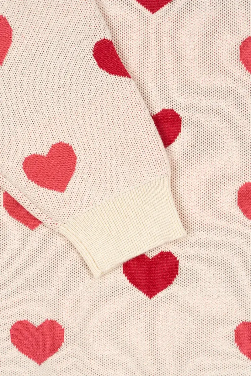 vestito di cotone bambina LAPIS KNIT DRESS GOTS colore beige KS103854 miniatura 4