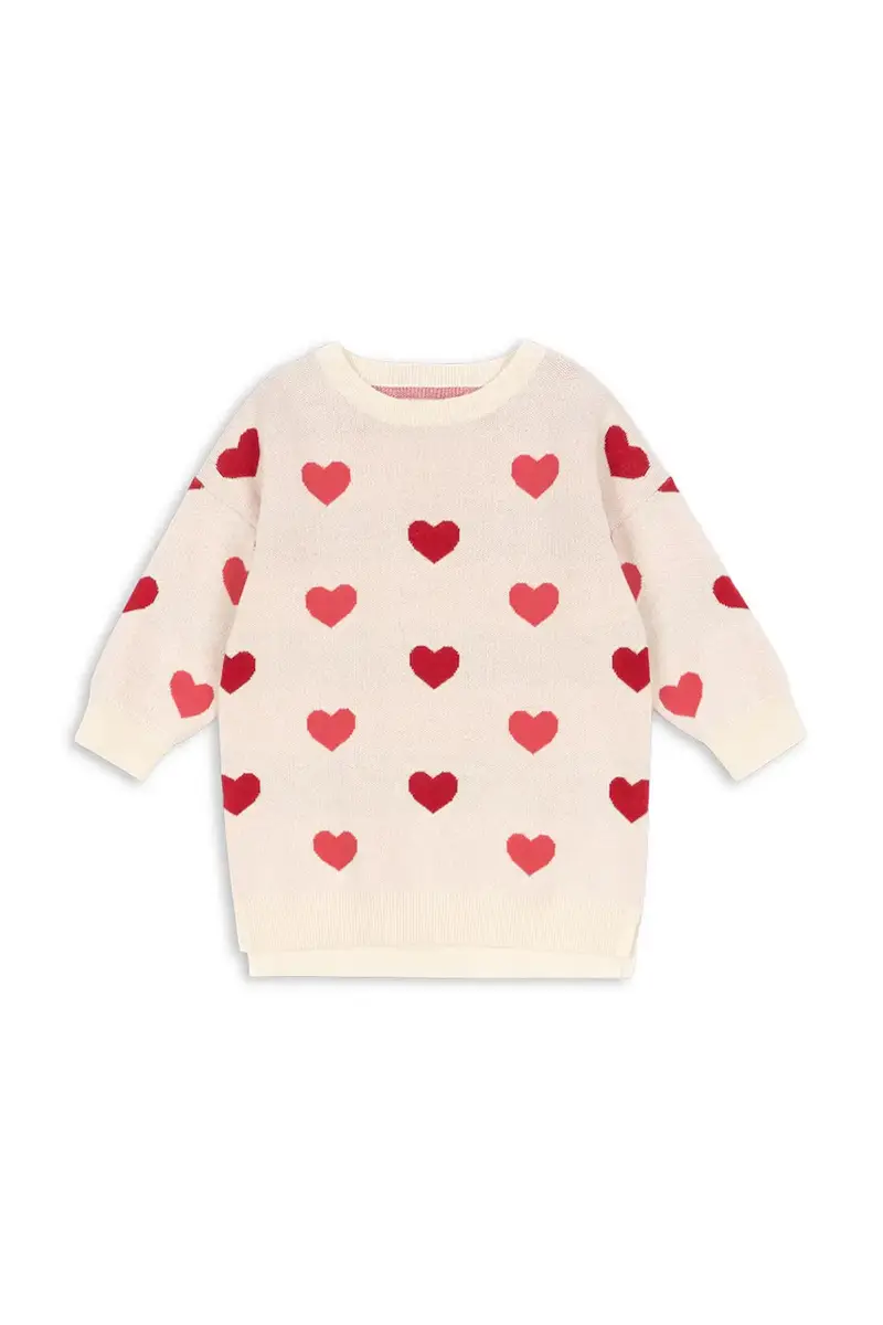 vestito di cotone bambina LAPIS KNIT DRESS GOTS colore beige KS103854