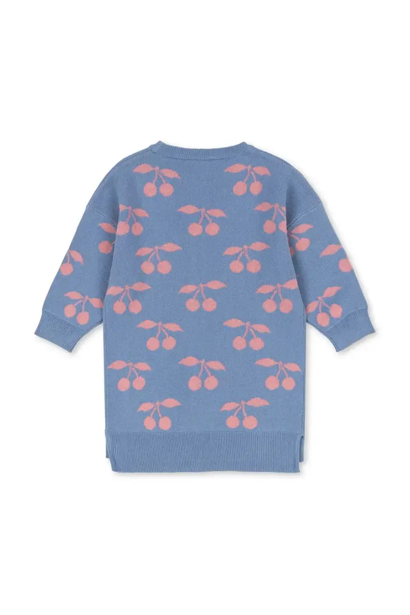 vestito di cotone bambina LAPIS KNIT DRESS GOTS colore violetto KS103854 miniatura 2