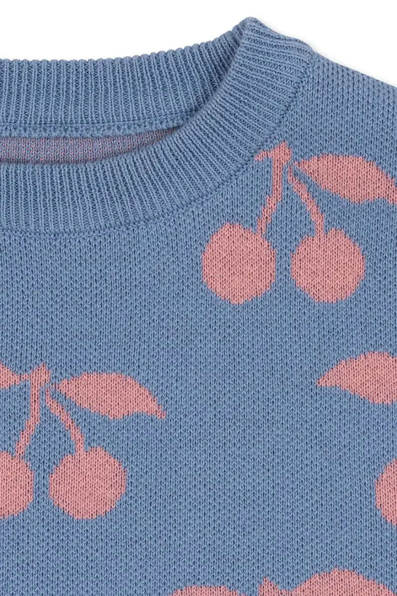 vestito di cotone bambina LAPIS KNIT DRESS GOTS colore violetto KS103854 miniatura 3