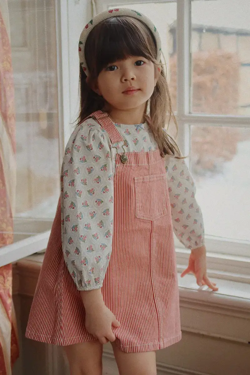 vestito di cotone bambina LUC SPENCER DRESS GOTS Rosa