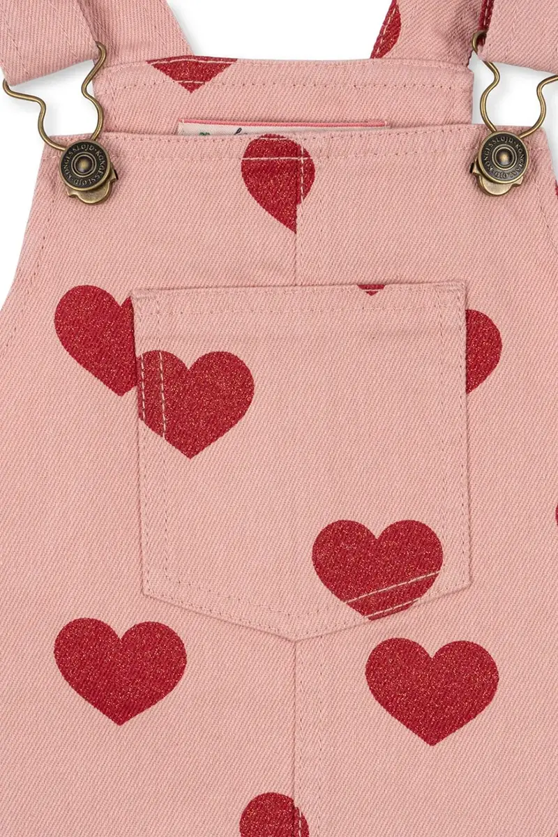 vestito di cotone bambina MAGOT OVERALL DRESS GOTS Rosa miniatura 3