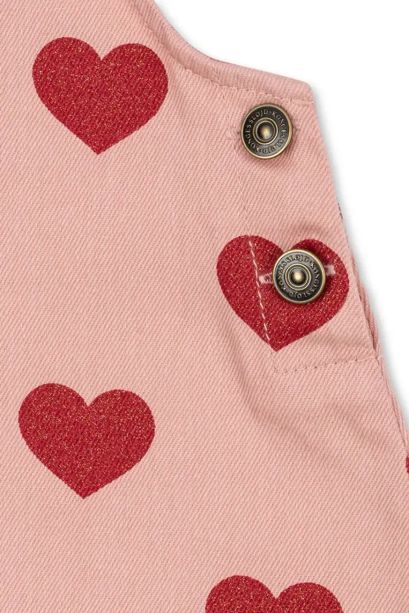 vestito di cotone bambina MAGOT OVERALL DRESS GOTS Rosa miniatura 4