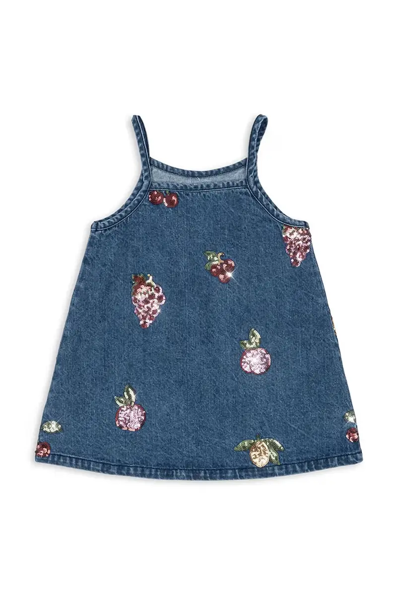 vestito di cotone bambina MAGOT SEQUIN STRAP DRESS GOTS Blu miniatura 3
