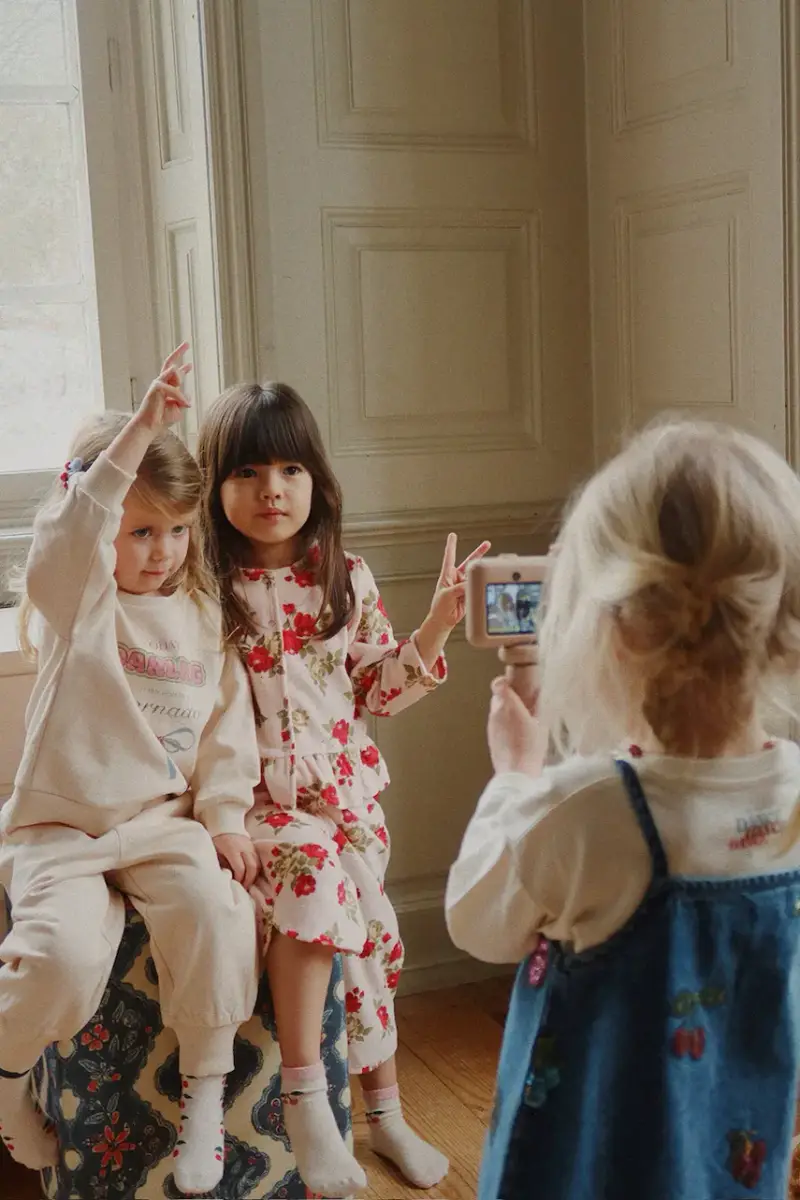 vestito di cotone bambina MAGOT SEQUIN STRAP DRESS GOTS Blu miniatura 5