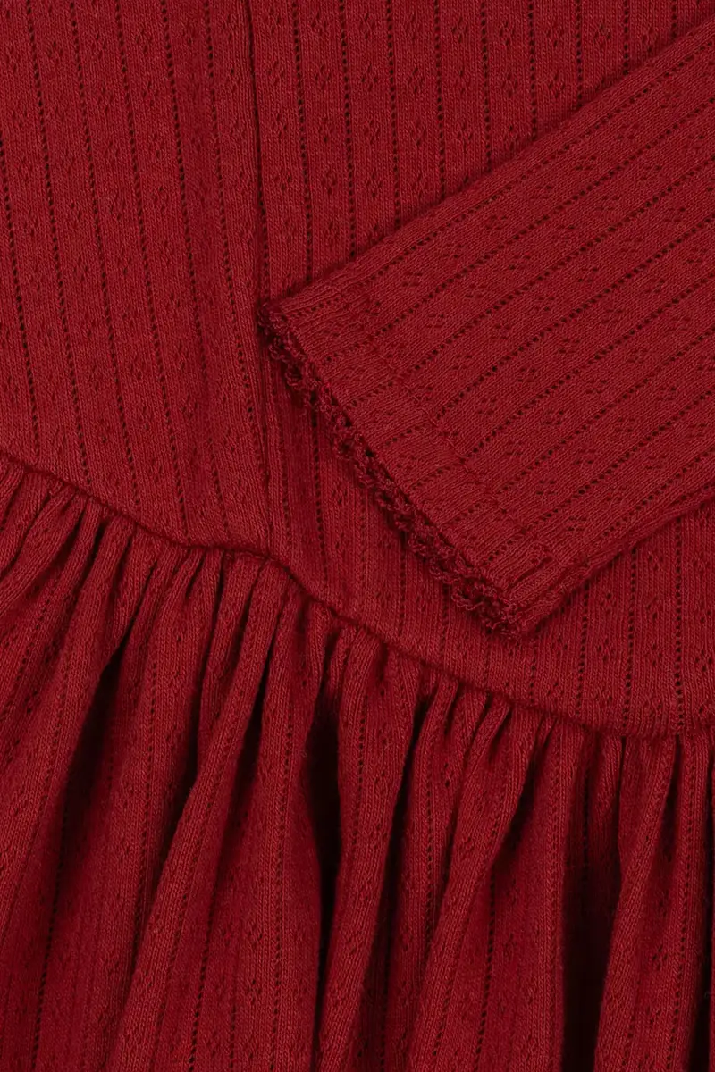 vestito di cotone bambina MINNIE DRESS GOTS Rosso miniatura 5