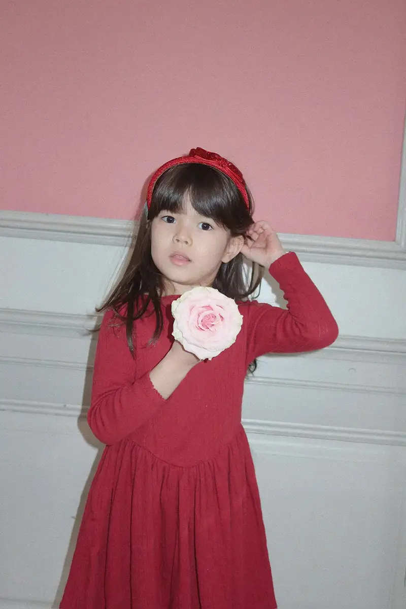 vestito di cotone bambina MINNIE DRESS GOTS Rosso