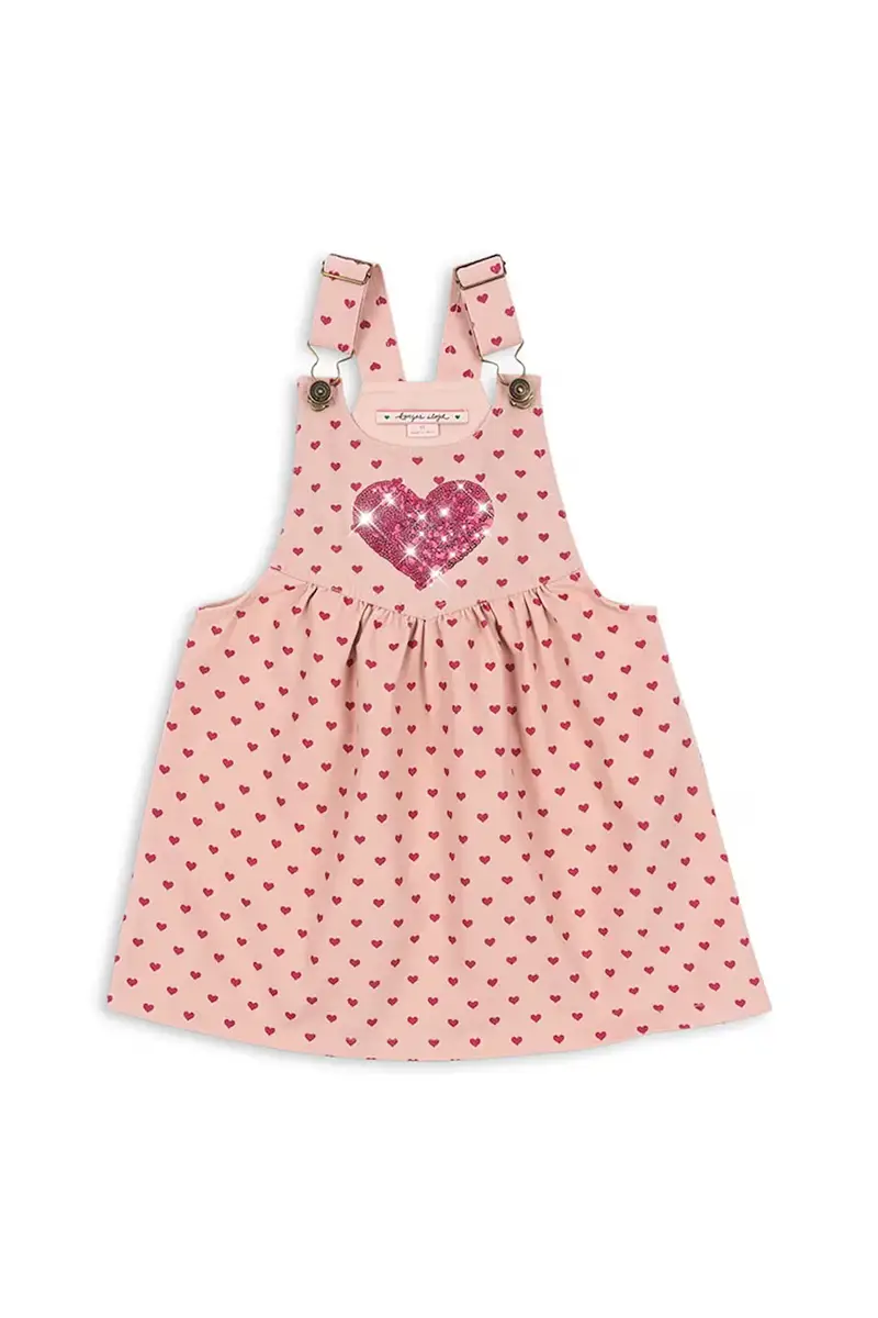 vestito di cotone bambina NOLA SEQUIN SPENCER DRESS GOTS colore rosa KS103949 miniatura 2