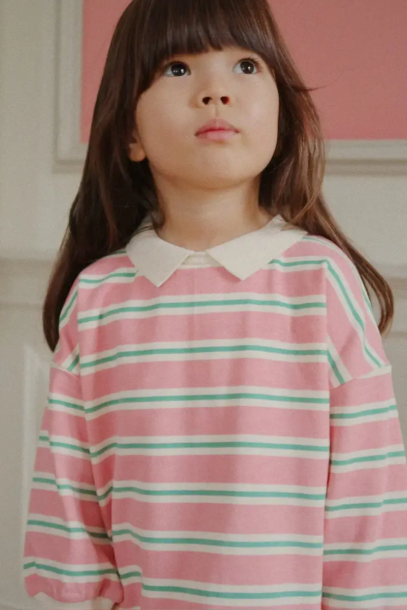 vestito di cotone bambina SPOTTY LS DRESS GOTS Rosa