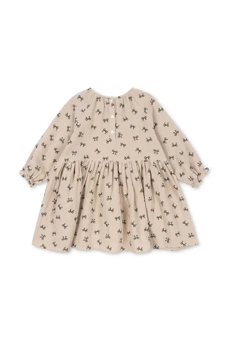 vestito di cotone per bambini COCO DRESS GOTS colore beige KS103758 miniatura 2