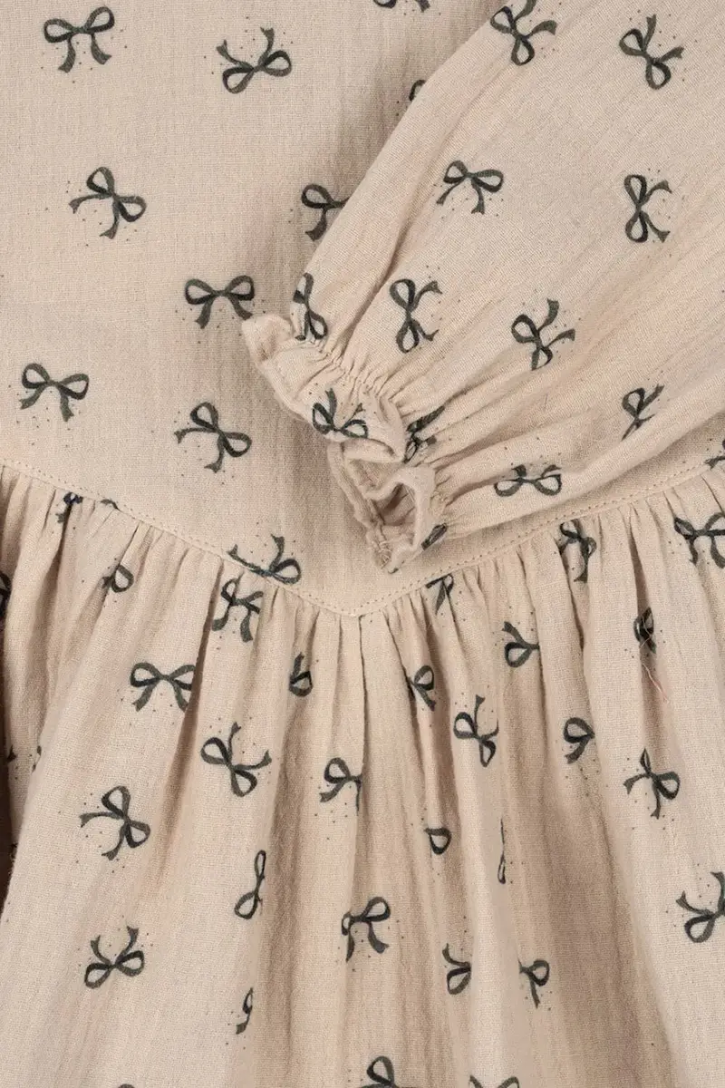 vestito di cotone per bambini COCO DRESS GOTS colore beige KS103758 miniatura 4