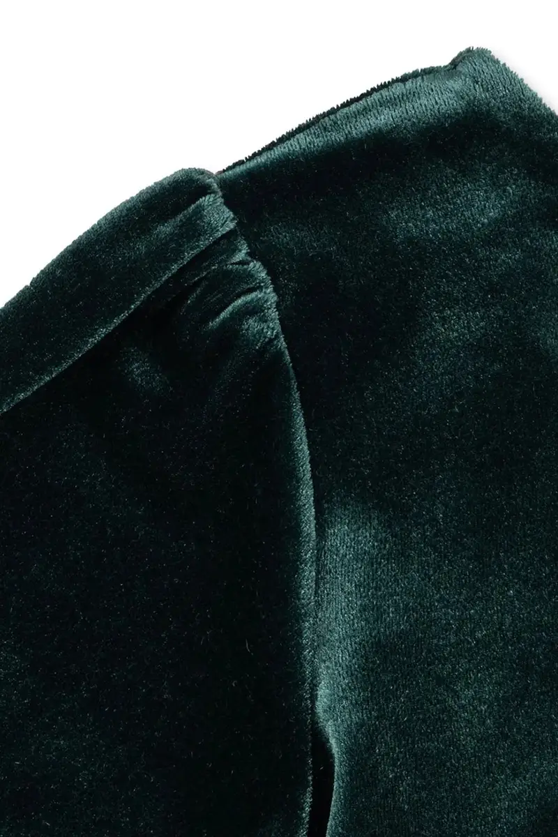 vestito di velluto per bambini GIA BOW DRESS GRS Verde miniatura 5