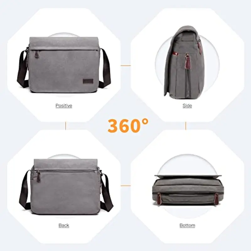 KONO Borsa a tracolla Uomo Grigio 1600483 miniatura 3