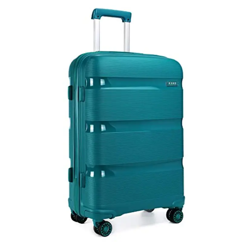 KONO Valigia Trolley Media 65cm Rigida e Leggera in Polipropilene Valige da Viaggio con 4 Ruote e TSA Lucchetto,