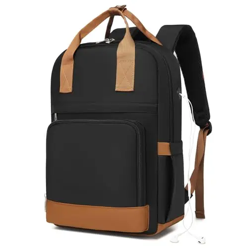 KONO Zainetto Zaino Porta PC, Zaino per Computer Portatile da 15,6 Pollici, Elegante da Donna, Impermeabile Antifurto,