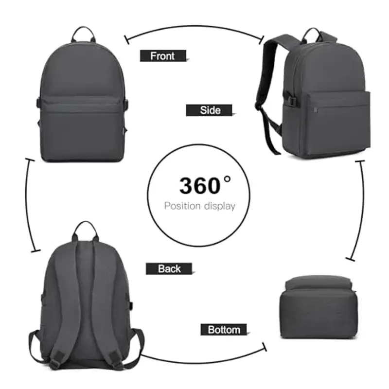 KONO Zaino casual Uomo Grigio 1600811 miniatura 2