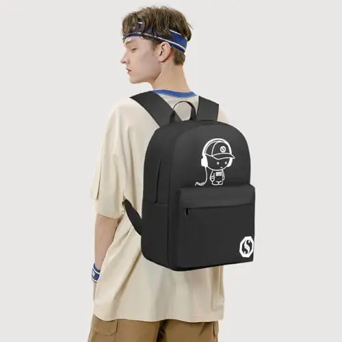 KONO Zaino con Effetto Glow in the Dark, 15, 4 Pollici Leggero per Laptop - Zaino Uomo Donna per Scuola, Viaggi e Sport miniatura 3