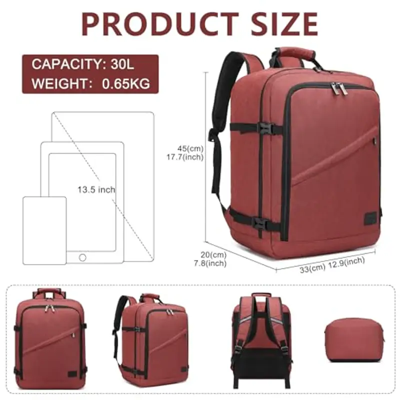 KONO Zaino da viaggio Rosso 1919915 miniatura 2