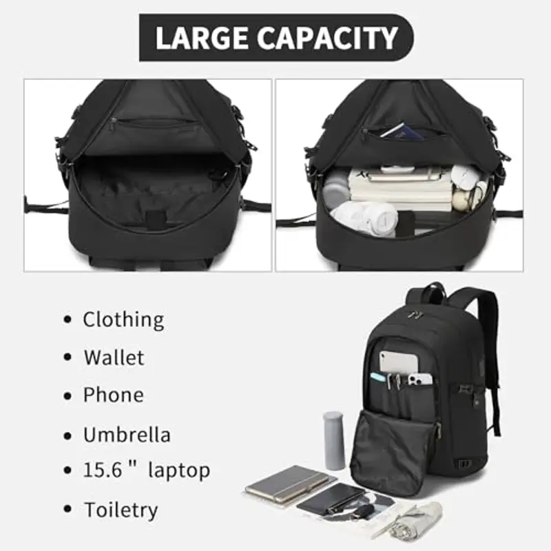 KONO Zaino per laptop da 15, 6 pollici, impermeabile e antifurto, universale per computer portatile, per scuola, viaggi miniatura 2