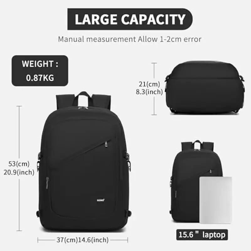 KONO Zaino per laptop da 15, 6 pollici, impermeabile e antifurto, universale per computer portatile, per scuola, viaggi miniatura 3