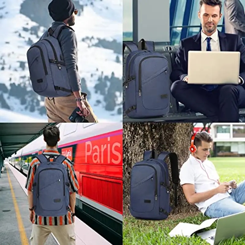 KONO Zaino Porta PC Antifurto 15.6 Pollici, con Lucchetto Rimovibile, per Università, Lavoro e Viaggi, Zaino Aereo miniatura 2