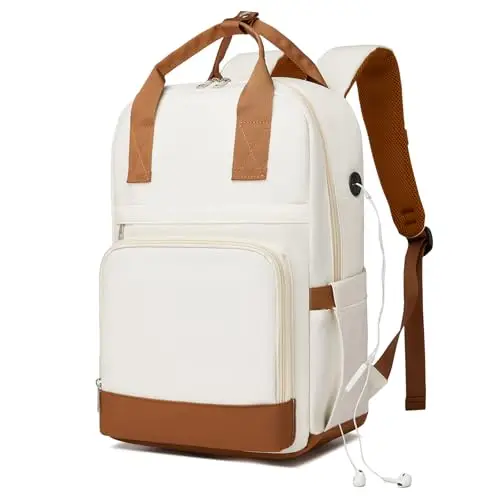 KONO Zaino Porta PC, Zaino per Computer Portatile da 15,6 Pollici, Elegante da Donna, Impermeabile Antifurto, Capiente