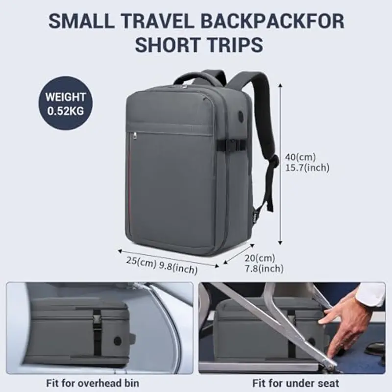 KONO Zaino da viaggio Donna Grigio 1918067 miniatura 2