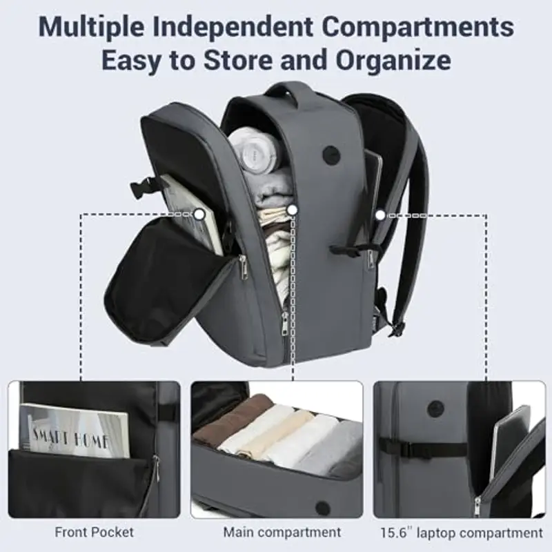 KONO Zaino da viaggio Donna Grigio 1918067 miniatura 3