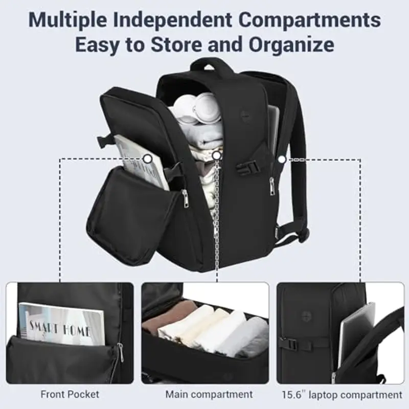 KONO Zaino da viaggio Donna Nero 1592705 miniatura 3