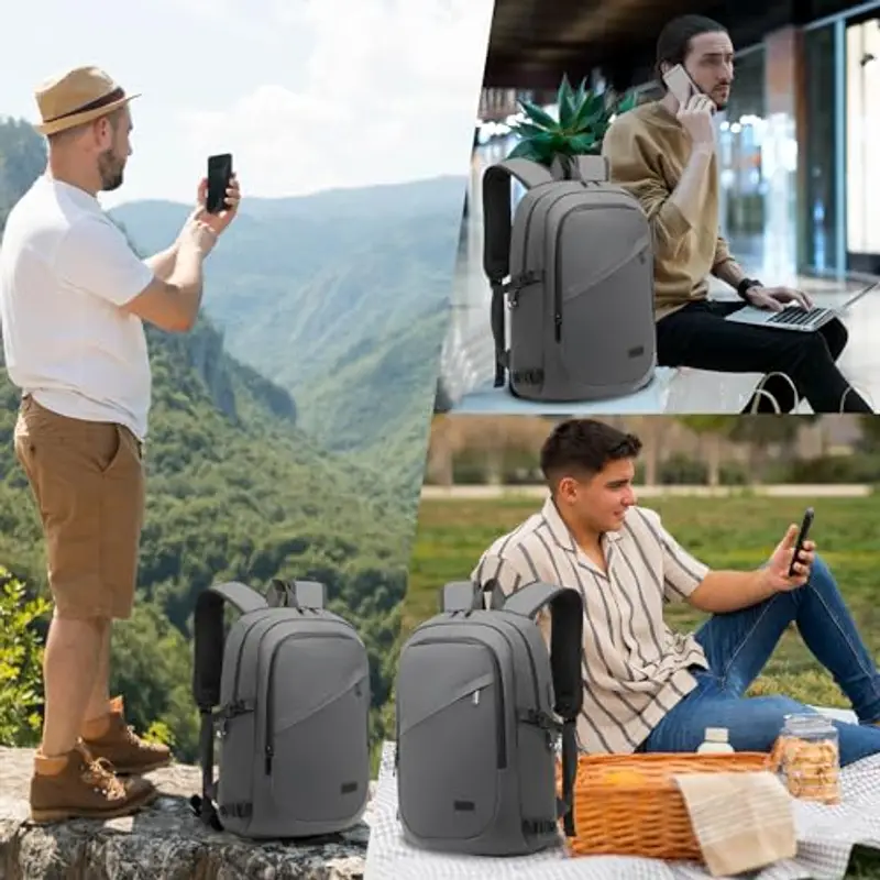 KONO Zaino da viaggio Uomo Grigio 1961938 miniatura 3