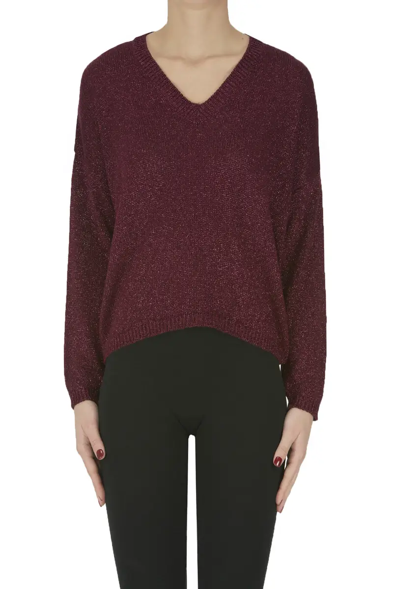 Pullover con lurex Bordeaux