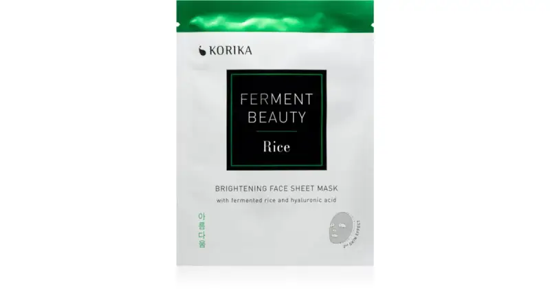 FermentBeauty maschera viso illuminante in tessuto con riso fermentato e acido ialuronico 20 g