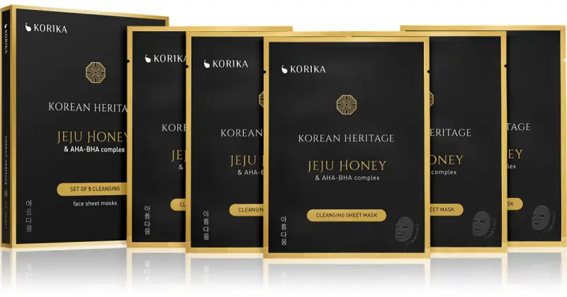 Korean Heritage Set di 5 maschere per il viso in tessuto effetto detergente 5 pezzi